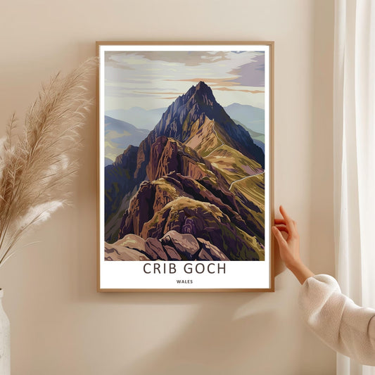 Crib Goch Snowdonia Mountain Print: Earth Tone Wales Wall Art