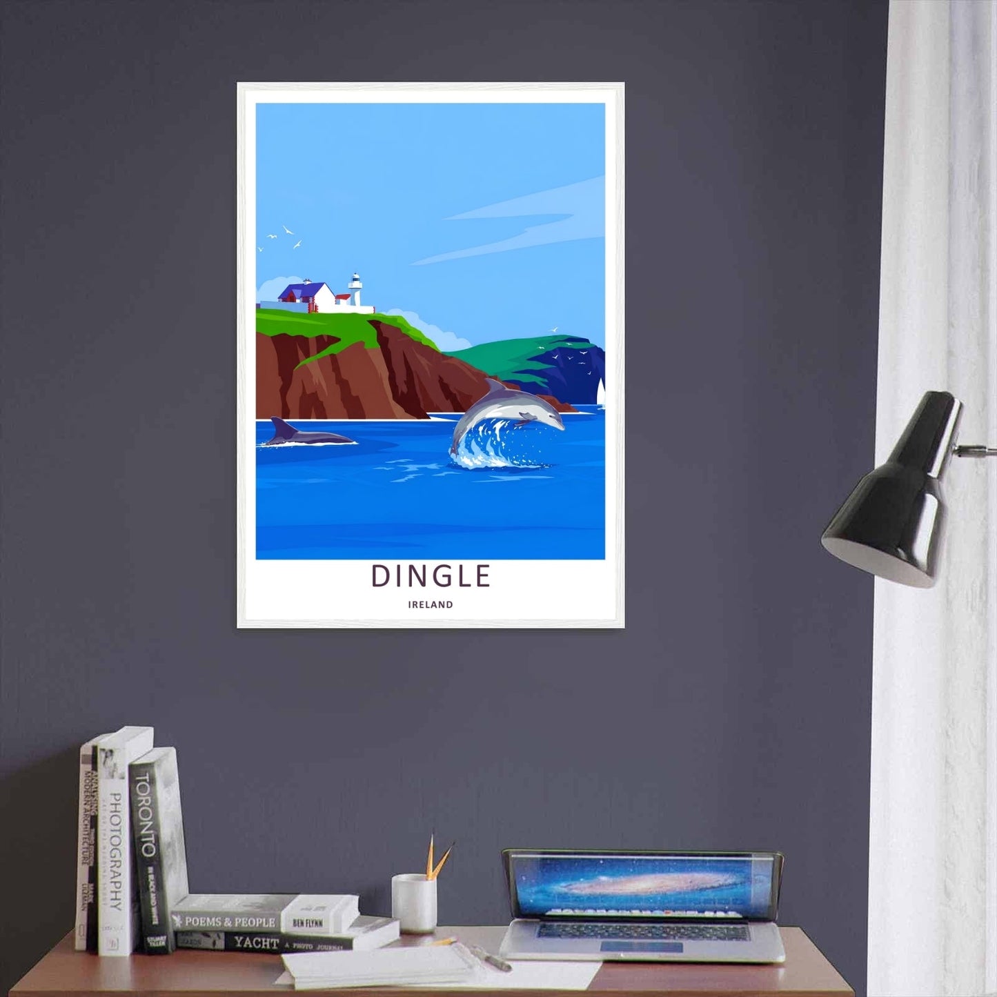 Dingle Lighthouse Coastal Village Art Print | Ireland Ocean Wall Decor