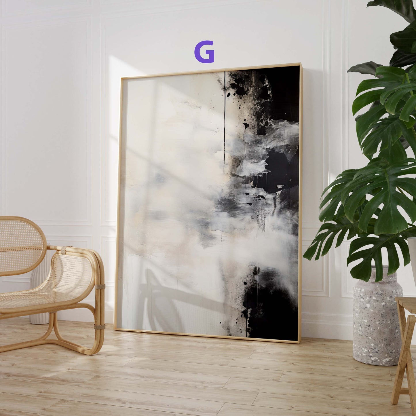 Moderne Abstrakte Kunst Poster · Geschenkidee · Geometrische Schwarz Beige Wandbilder für Wohnzimmer Büro Schlafzimmer · Print ohne Rahmen