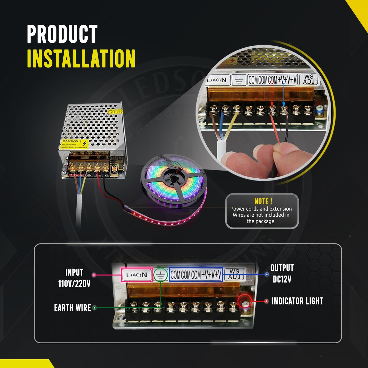 DC12V 30W 2.5Amp IP20 Constant Voltage LED Transformer~3344