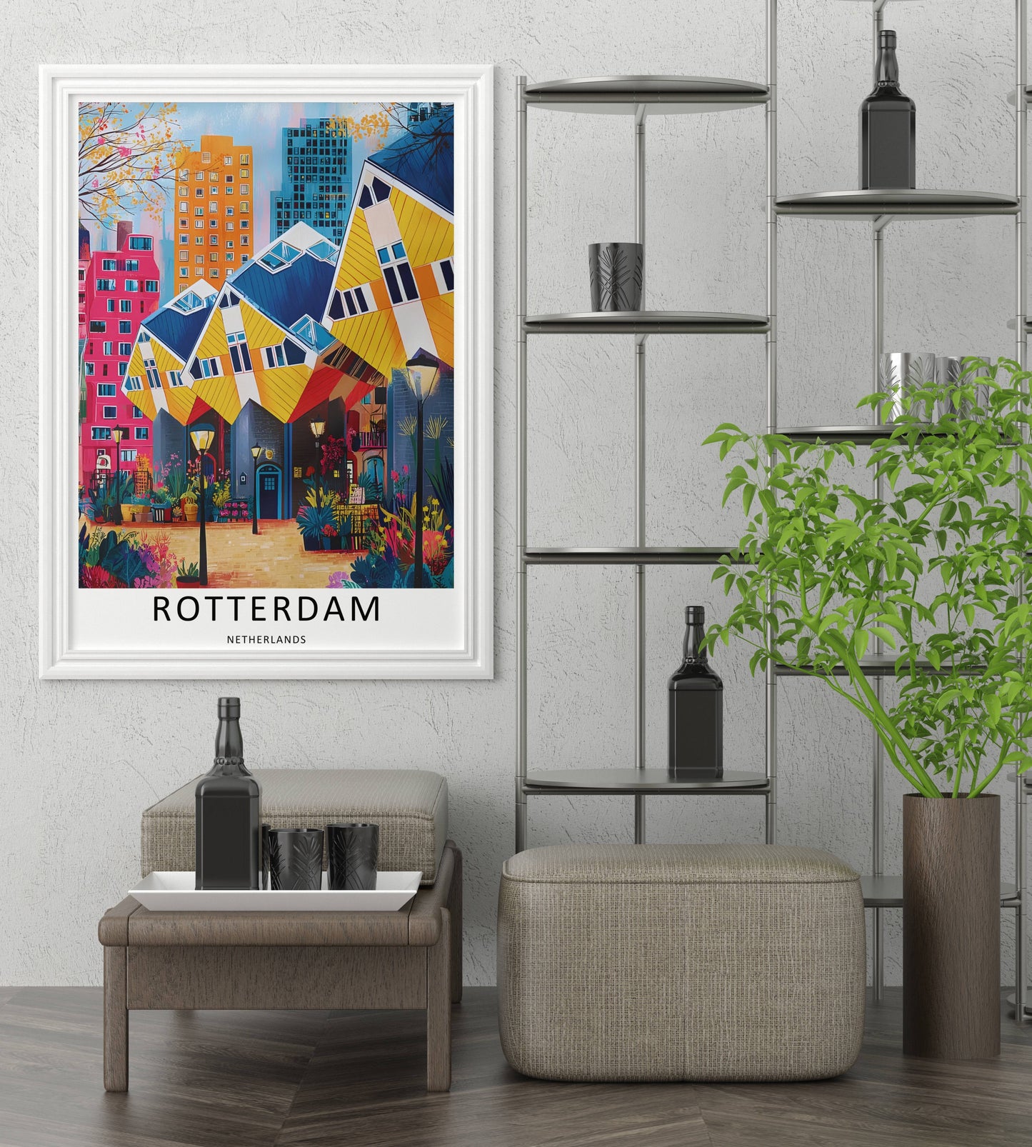 Rotterdam Poster Cube Houses Architectural Landmark Print