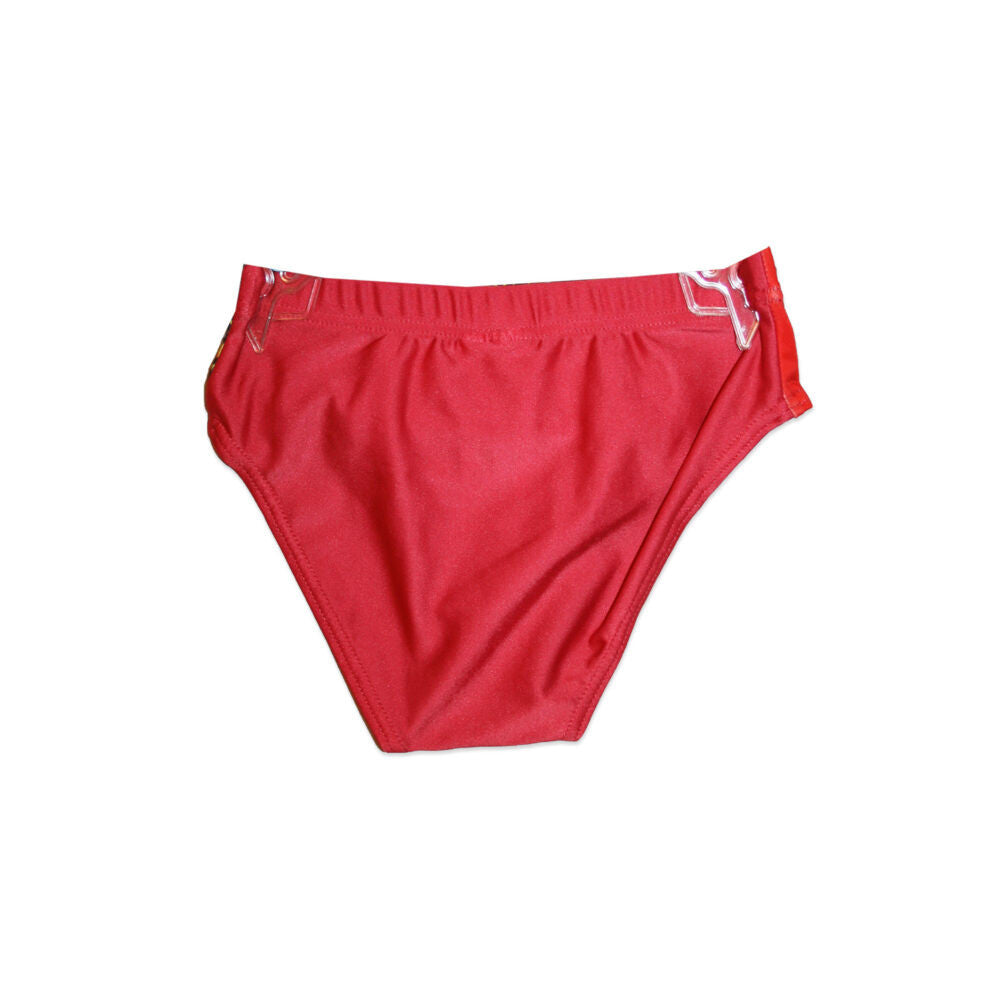 Red Spiderman boys' swim trunks, alternate view