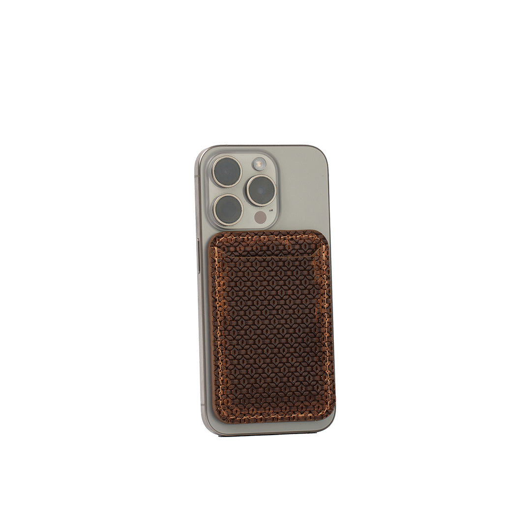 Leather Wallet compatible with MagSafe - Geometric Net